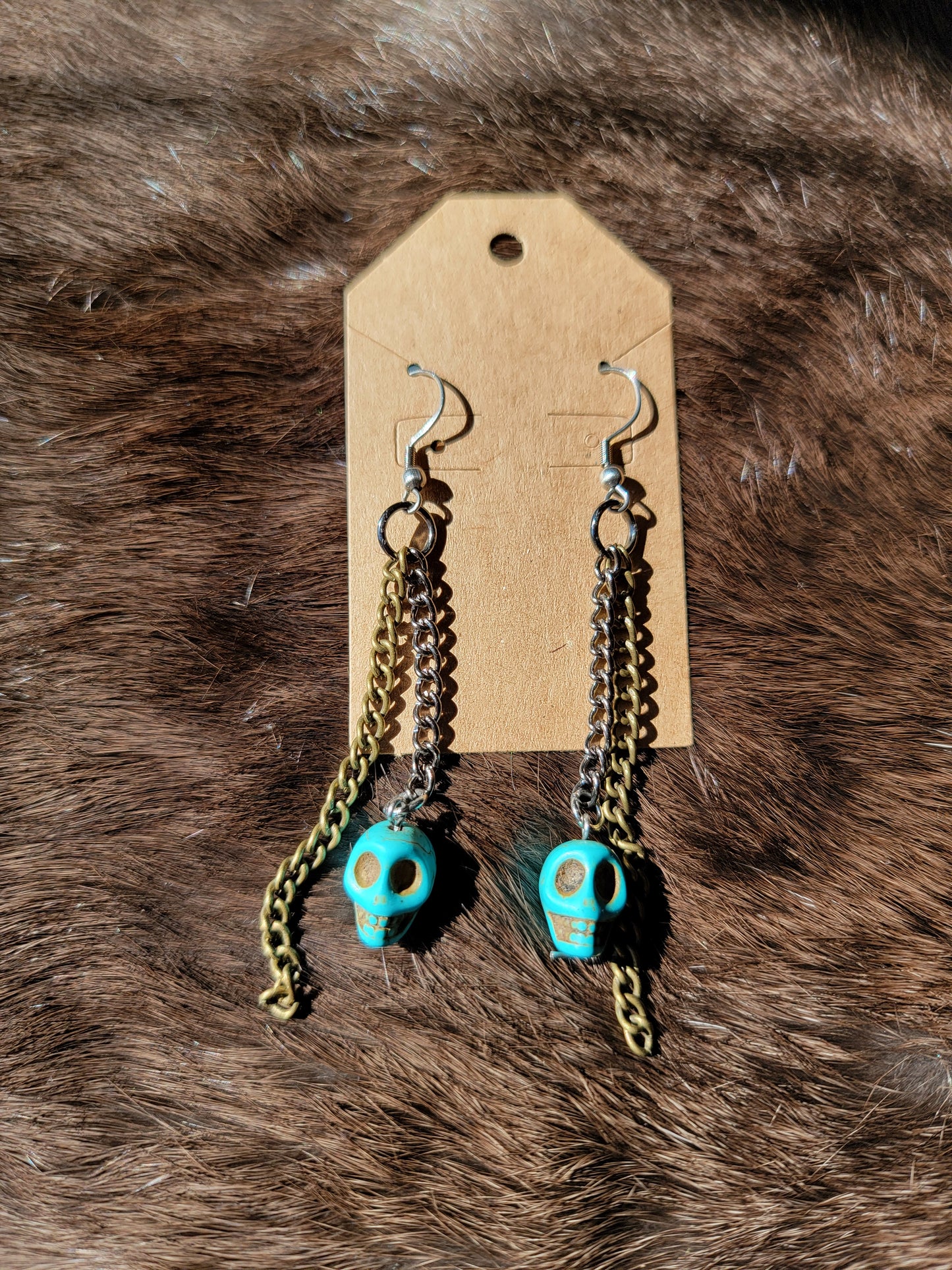 Teal Skull Earrings